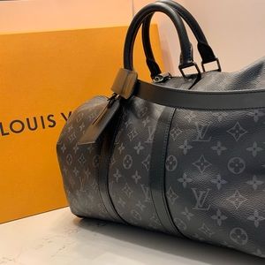 Louis Vuitton Black Duffle Bag 45